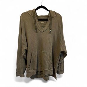 Aerie Green Oversized Indie Boho Hoodie Sweater